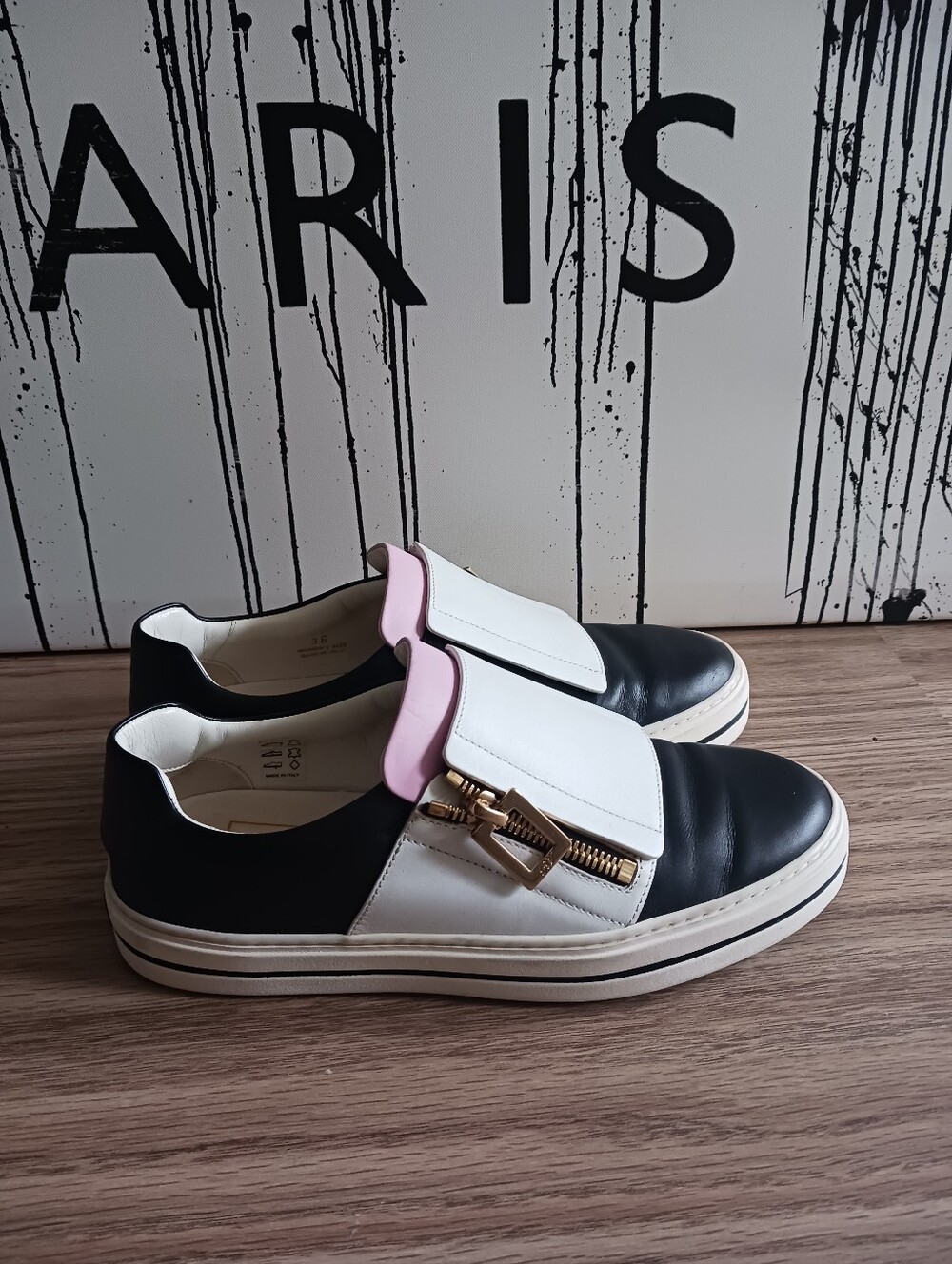 Roger Vivier Colorblock Slip On Side Zip Low Top Sneakers Size 36